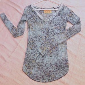 Free People burn out turquoise stretchy top.